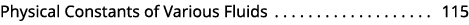 Physical Constants of Various Fluids 115 