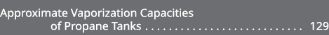 Approximate Vaporization Capacities of Propane Tanks 129 