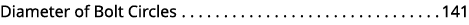 Diameter of Bolt Circles 141 