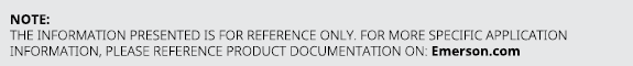 Note: The information presented is for reference only. For more specific application information, please reference pr...