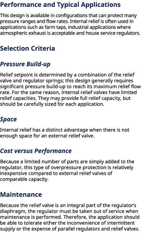 ﻿﻿Performance and Typical Applications This design is available in configurations that can protect many pressure ran...