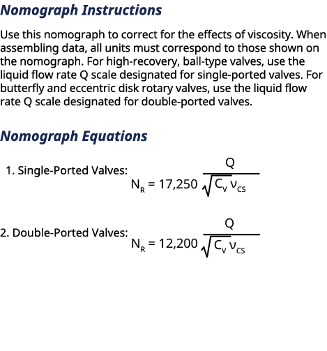 Nomograph Instructions Use this nomograph to correct for the effects of viscosity. When assembling data, all units mu...