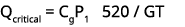 Qcritical = CgP1 520 / GT