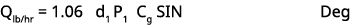 Qlb/hr = 1.06 d1 P1 Cg SIN Deg