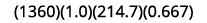 (1360)(1.0)(214.7)(0.667)