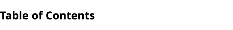 Table of Contents 