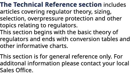 The Technical Reference section includes articles covering regulator theory, sizing, selection, overpressure protecti...