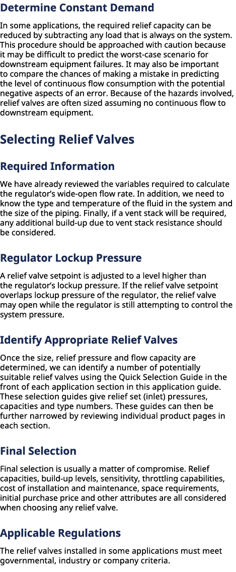﻿Determine Constant Demand In some applications, the required relief capacity can be reduced by subtracting any load...
